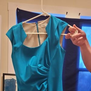 Size 2 Turquoise Calvin Klein Dress